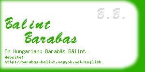 balint barabas business card